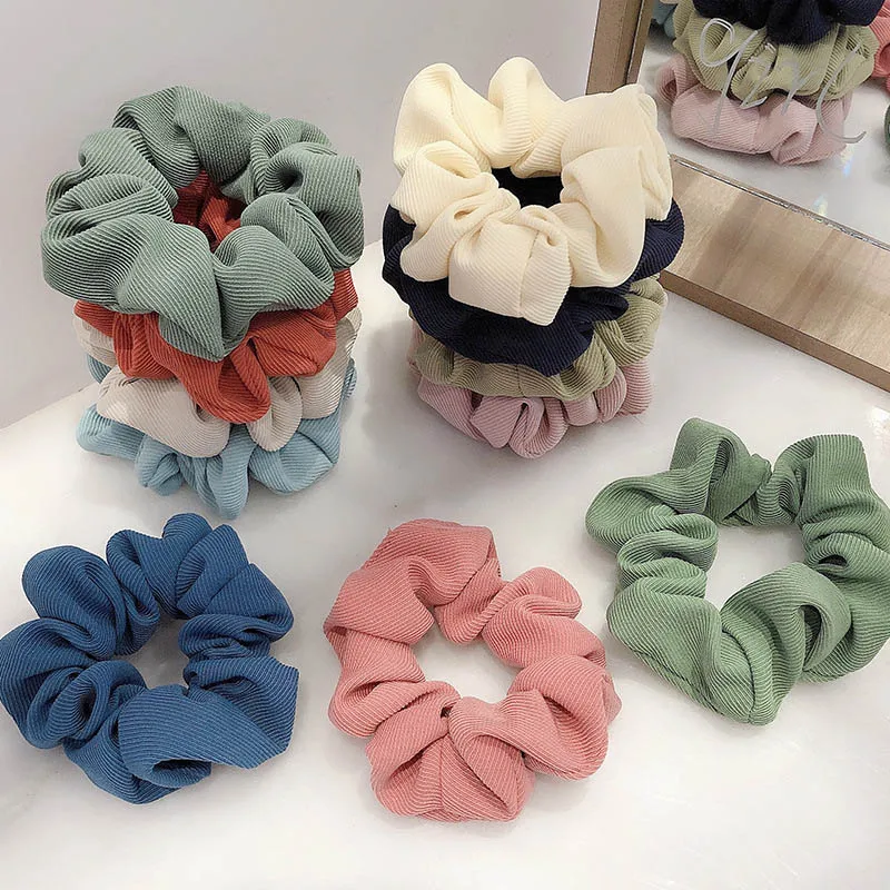 

Fabric Elastic Hair Scrunchies Women Autumn Winter Headwear Sweet Ponytail Holder Hair Rope Female Rubber Bands Hair Accessories