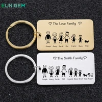 family love cute keychain engraved the smith family for parents children present keyring bag charm families member gift keyrings