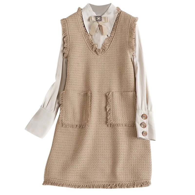 Женский твидовый костюм короткая блузка с бантом рубашка без рукавов офисный