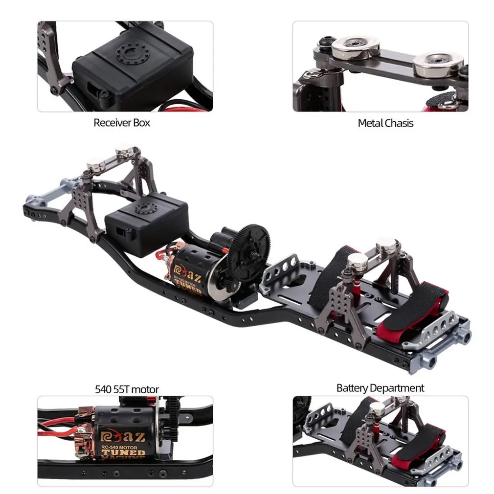 

Metal RC Car Frame Carbon Fiber Car Chassis Beam Car Accessories For AXIAL SCX10 RC Crawler Climbing Car DIY