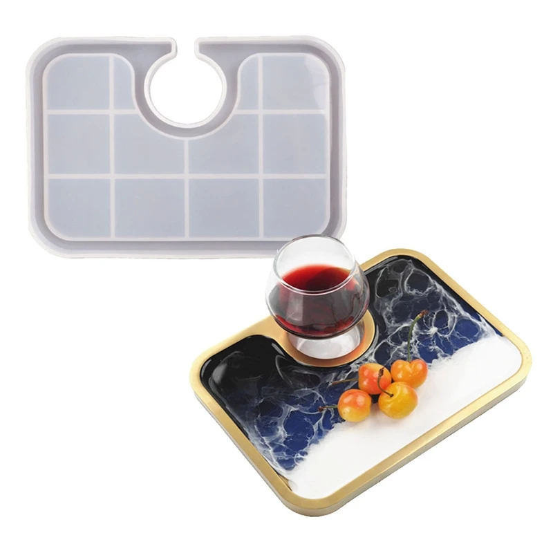 

Breakfast Tray Epoxy Resin Mold Cup Mat Mug Pad Silicone Mould DIY Crafts Tools