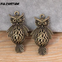 1pcs 203054mm new product antique bronze hollow owl charms pendant jewelry metal alloy jewelry marking