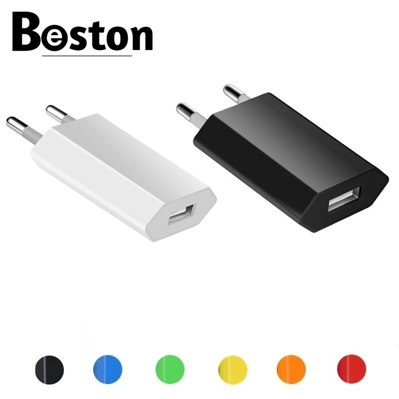 Зарядное устройство с USB портом для телефона европейская вилка ЕС дорожное