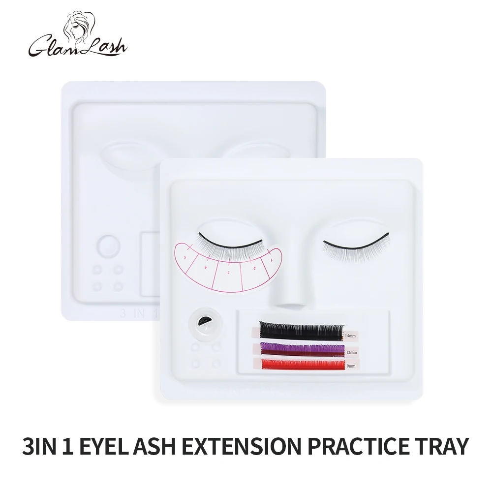 GLAMLASH 3in1 Plastic Material Lash Mannequin Head For Eyelash Extensions Teaching Training Practice Head For Lash Extension