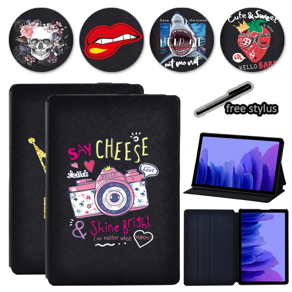 

Anti -cratch Protective Case for Samsung Galaxy TAB A7 10.4 2020 T500 T505 High Quality Cartoon Leather Tablet Cover Case + Pen