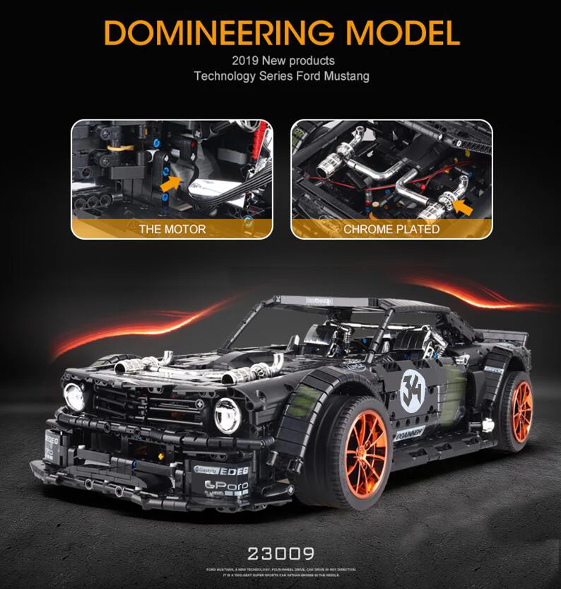 23009 Ford Mustang Hoonicorn гоночный автомобиль Ft Technic 20102 MOC-22970 строительные блоки кирпичи Детский обучающий игрушки