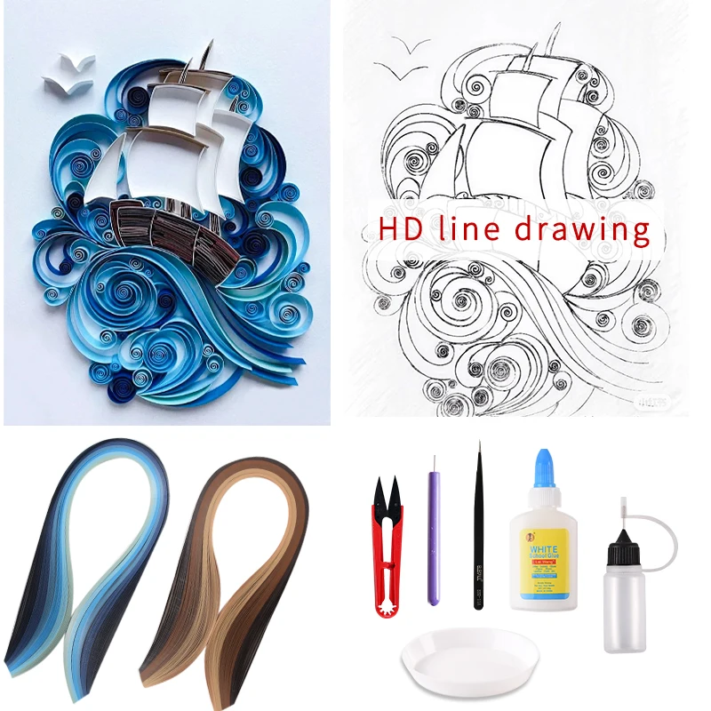 DIY de papel quilling a vela papel de arte casa decoraci&oacute;n de papel para filigrana de Artes y Oficios de origami conjunto de herramientas para filigrana de papel-2