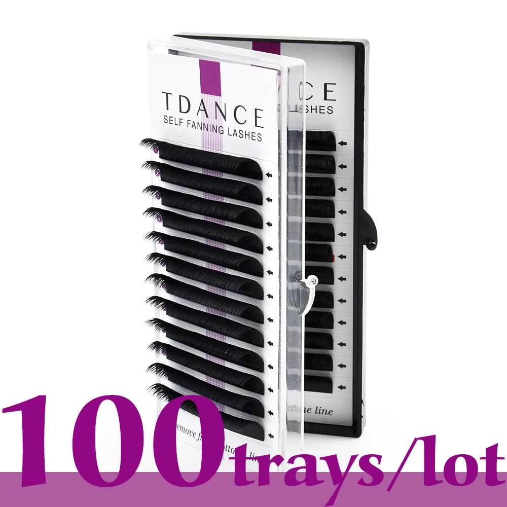 TDANCE 100 лотков/лот легкого вентилятора Bloom наращивание ресниц Austomatic цветения