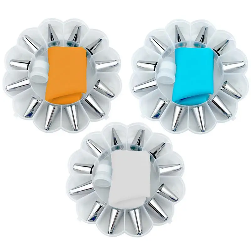 

14pc/Box Dessert Decorators Cake Decorating Tools Kit Turntable Pastry Nozzles For Cream Confectionery Bags Icing Piping Nozzles