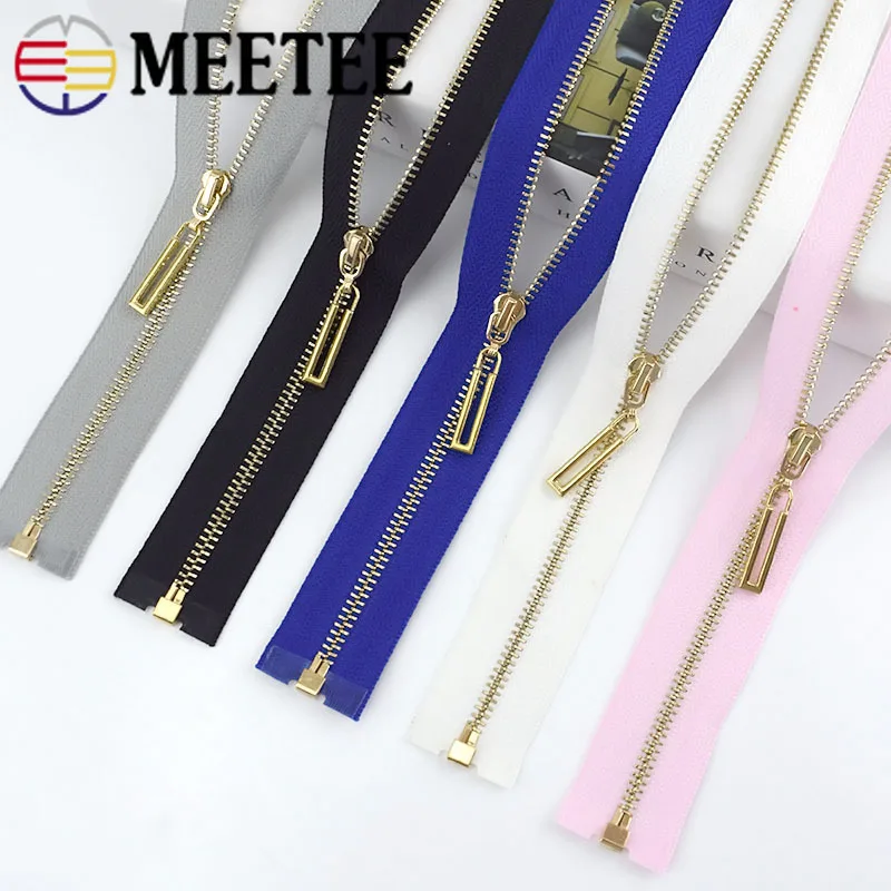 Meetee 2/5 шт. 40-70 см молния с автоматическим замком 3 # Металлические молнии Красочные