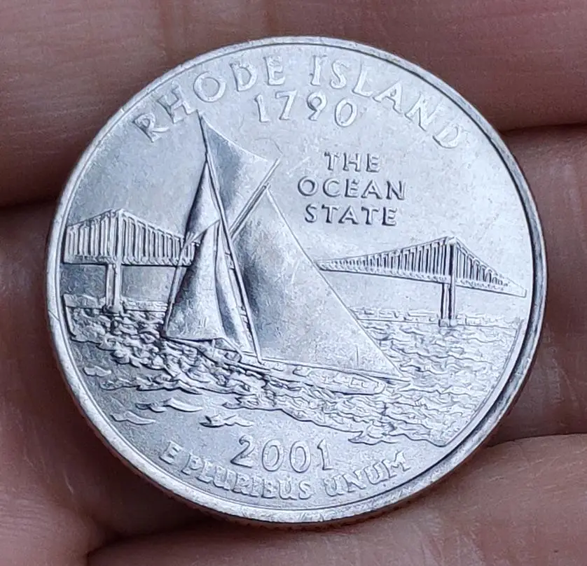 24 мм роде-Айленд 100% настоящая коморативная монета оригинальная коллекция | Дом и