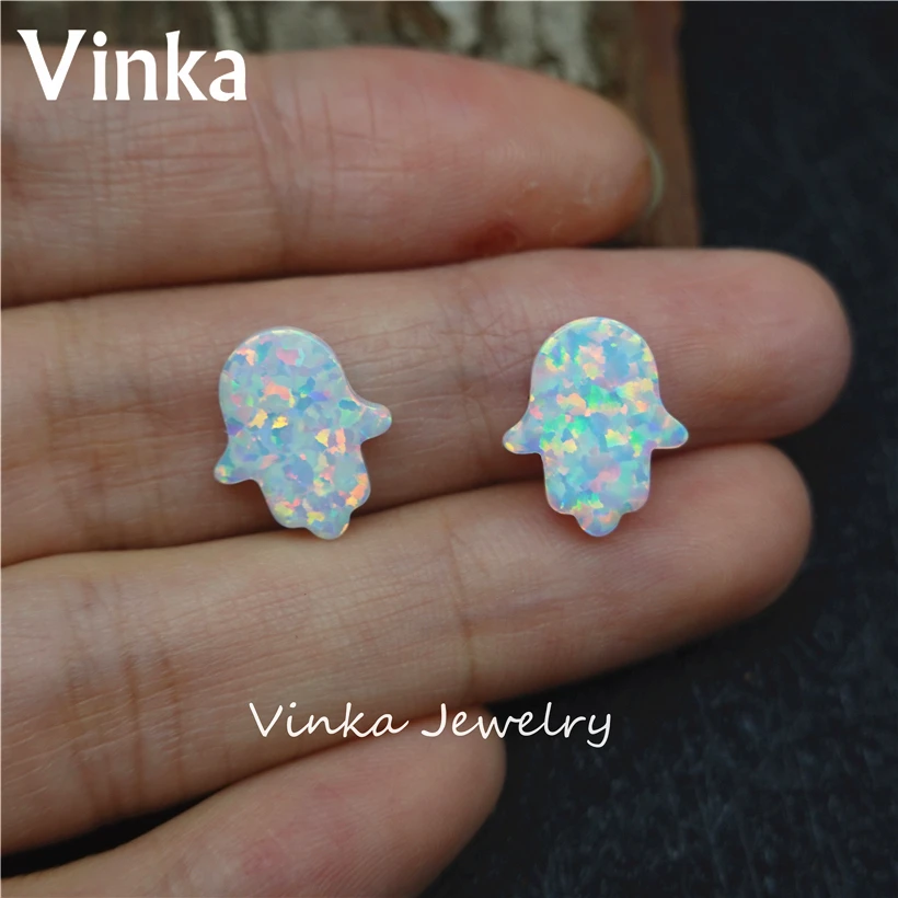 10pcs/lot Wholesale 11x13mm Opal Hamsa Pendant Charms Synthetic &amp Hand for DIY Jewelry Necklace | Украшения и аксессуары