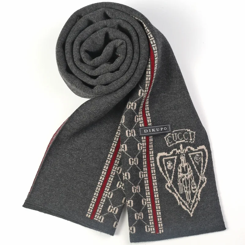 

Pure wool scarf new knit men's autumn winter high-grade warm neck wrap Korean version of versatile fashion student neck wrap