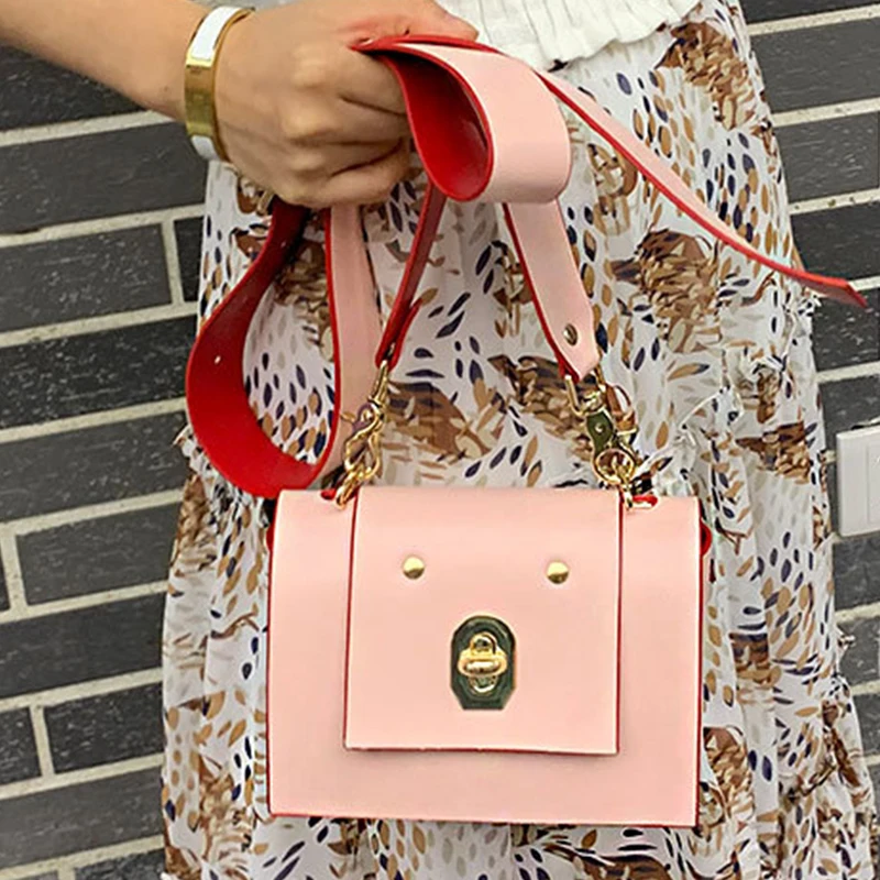 

Pink Leather Soft Handbags For Female Lady Shoulder Bow Bags Chain Purses Designer Shopping Tote Women Pouch Crossbody Handbags
