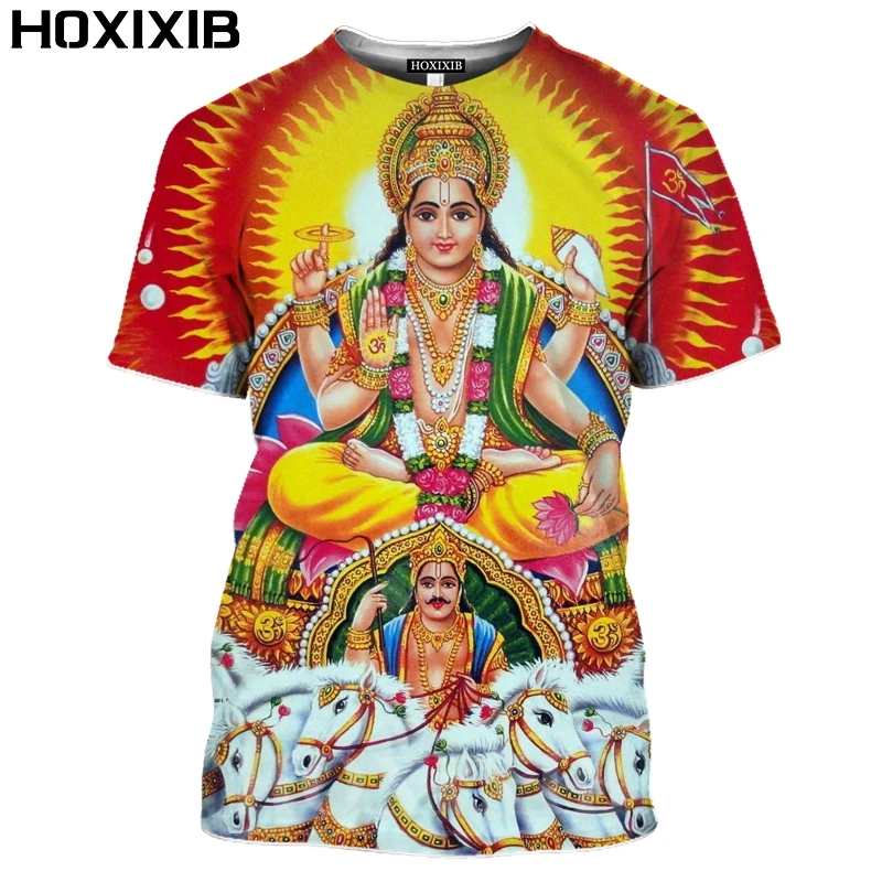 HOXIXIB 3D печать вера Hinduism Vishnu футболка для женщин Индийский Бог Шива мужчин Бык Езда
