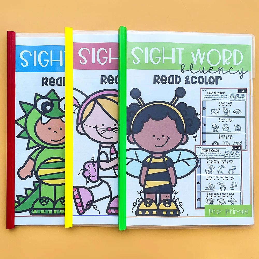 

English Sight Words Learning Workbook Reading Comprehension Writing Books Kids Worksheet Pre K 1st Grade Homework