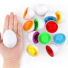 6 парпартия, комплект из яйца с мячом Развивающие игрушки для детей Цвет Форма распознавать для интеллигентая (ый) головоломка для раннего обучения игра