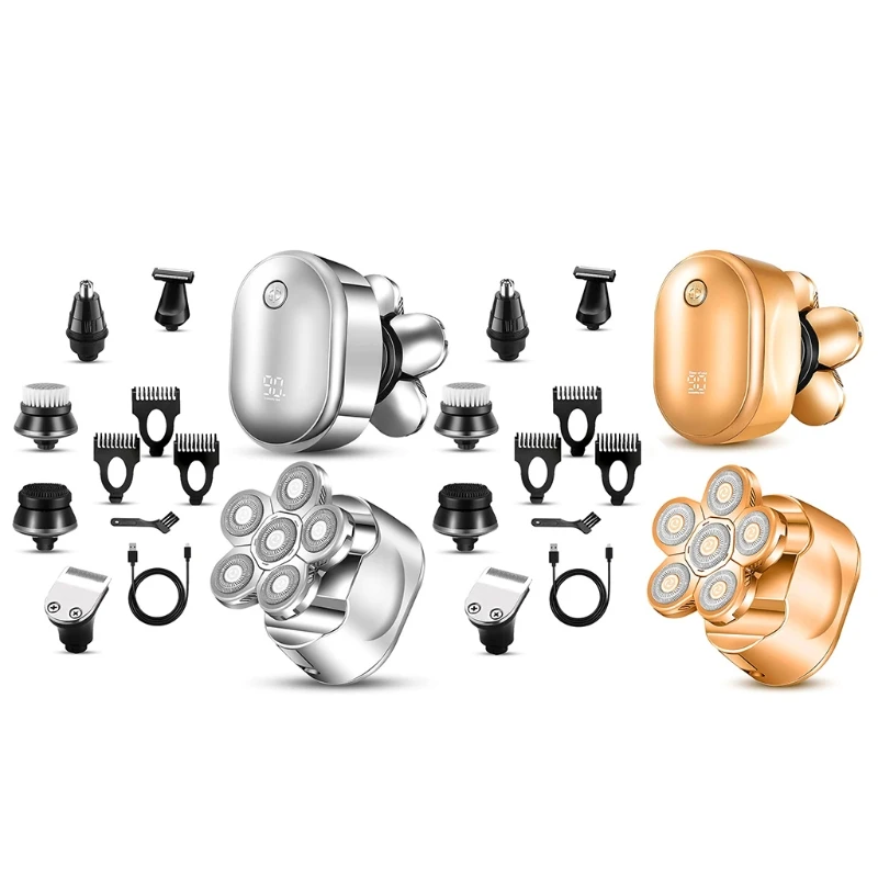 

Многофункциональная бритва MOLF 6 в 1 для облысания, электрическая бритва, бритвы для облысающих мужчин светодиодный ным дисплеем, бритвы для ...