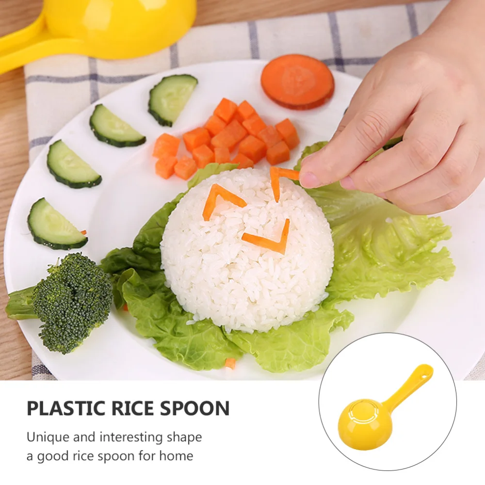 

2pcs Semicircular Rice Spoon Shovel Porridge Spoon Sushi Rice Spoon (Yellow)
