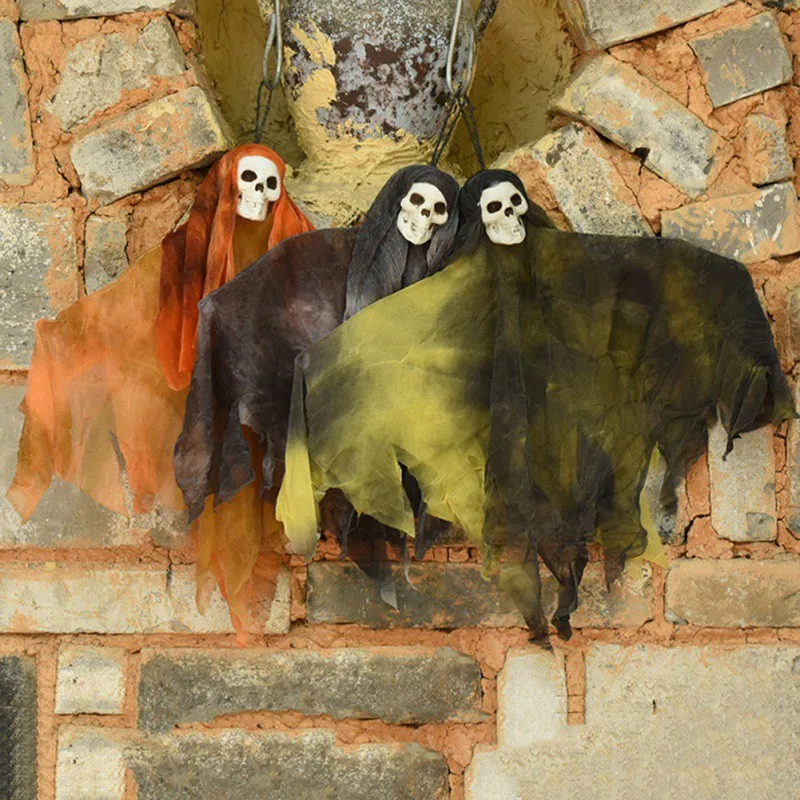 Хэллоуин висящий призрак со звуком и красным светом реквизит Праздничное