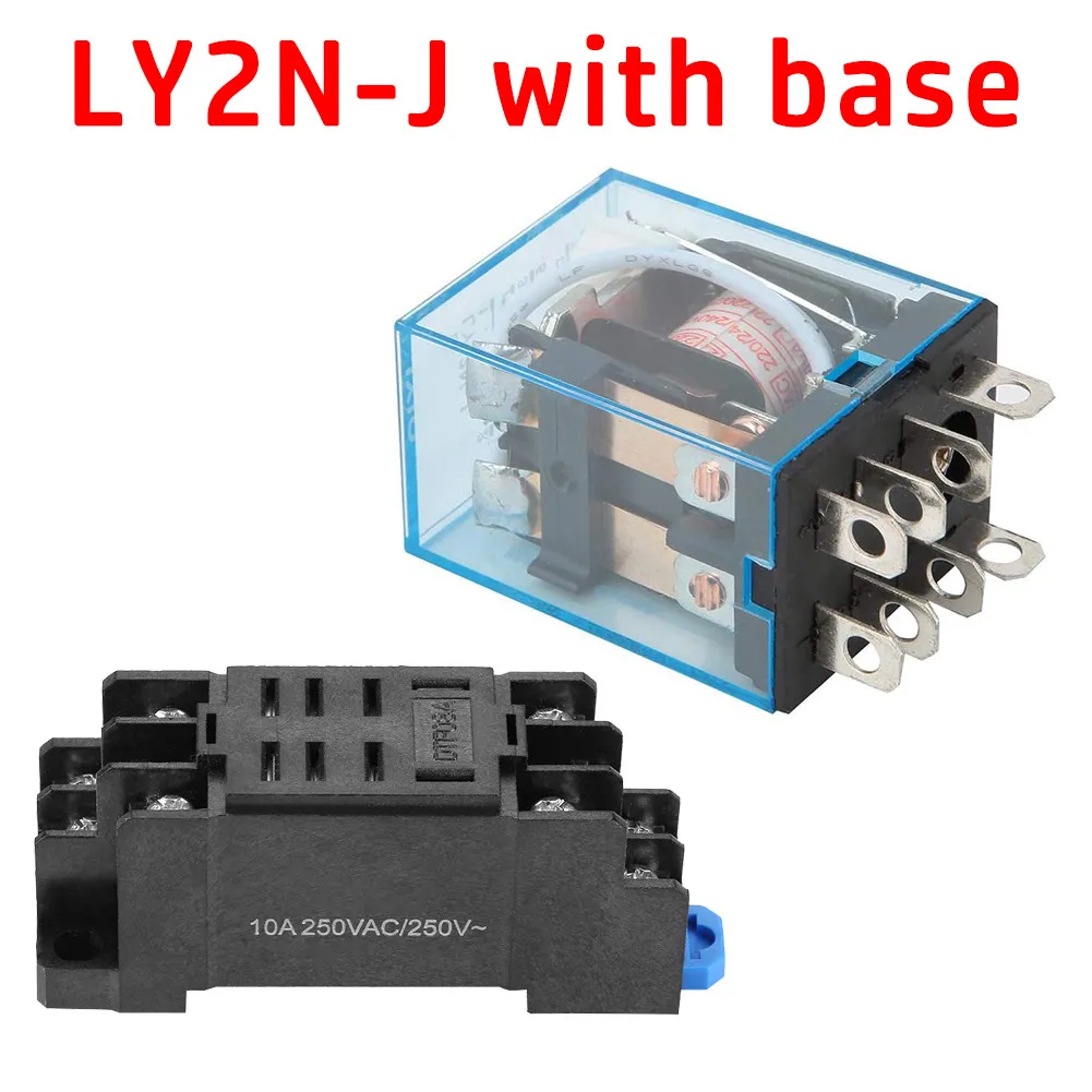 

1 Pcs Relay With Base 10A 35 * 21.5 * 27mm 8 Needles AC 220V Coil Power