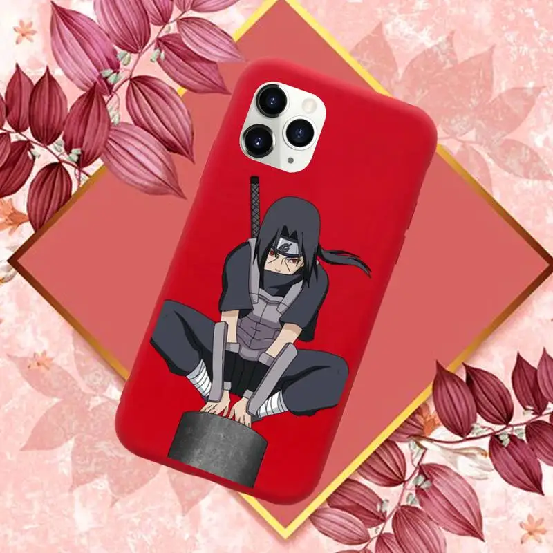 

Japan Anime Naruto Sasuke Phone Case Red Candy Color for iPhone 11 12 mini pro XS MAX 8 7 6 6S Plus X SE 2020 XR