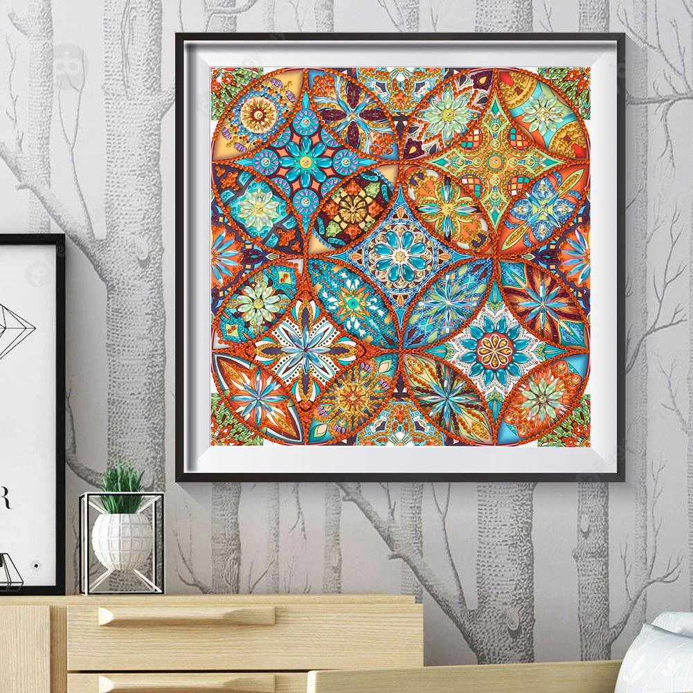 Алмазная картина Стразы особой формы Мандала Цветок своими руками 5D