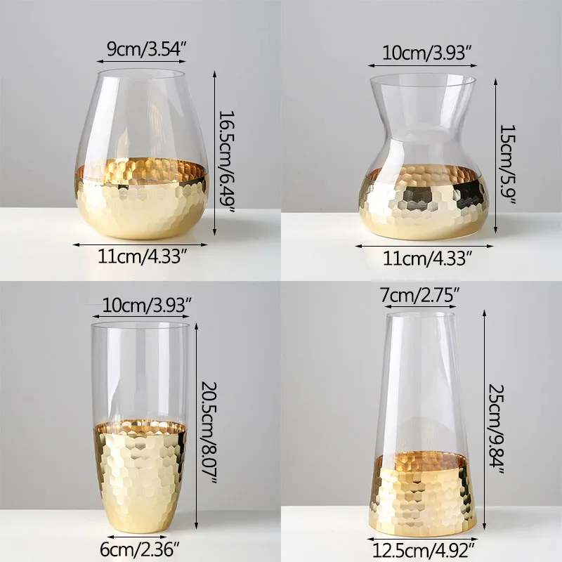

Nordic Creative Gold Foil Art Vase Home Decoration Flower Vase Hydroponics Flower Arrangement Wedding Decoration Crafts Ornament