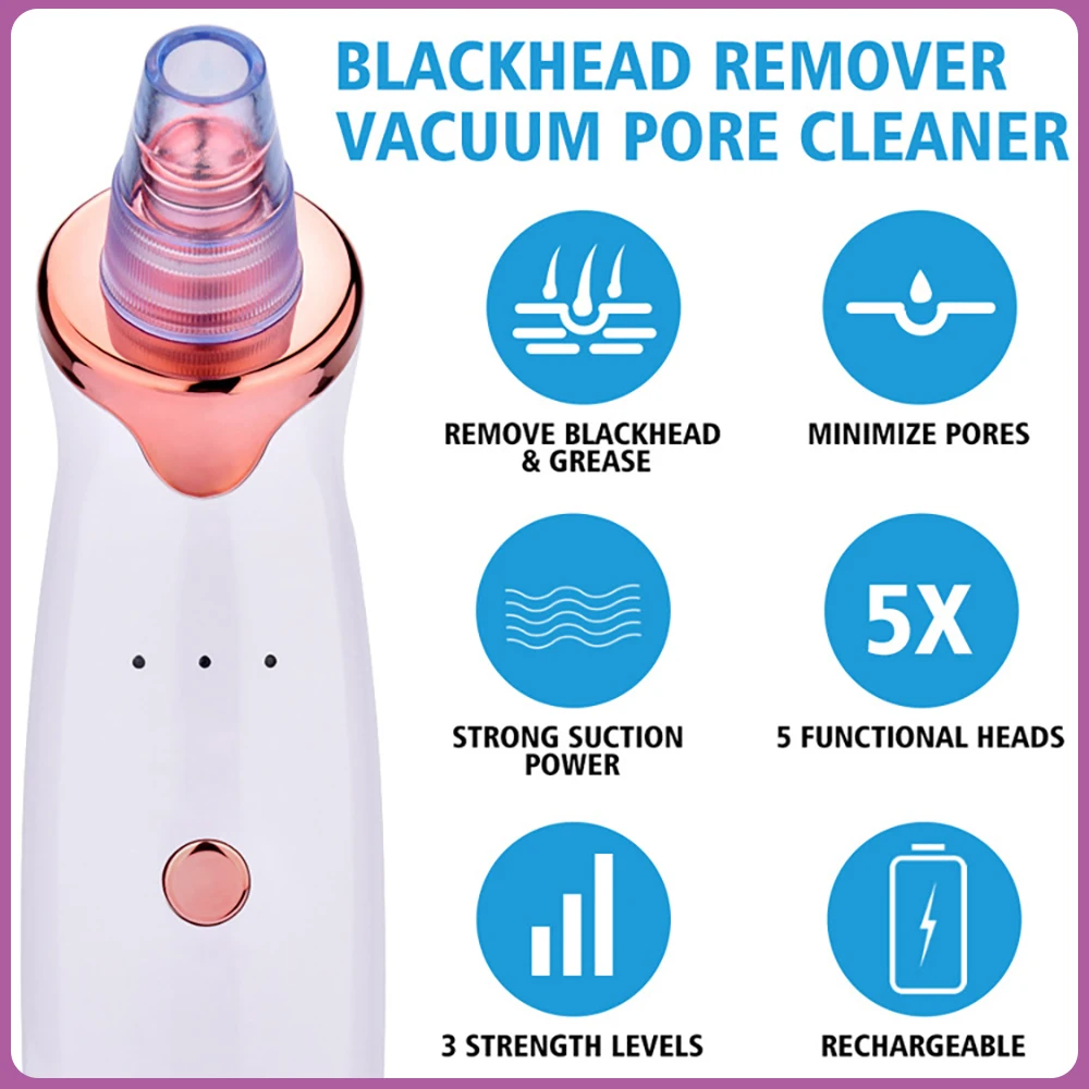 Пылесос вакуумный Перезаряжаемый для удаления черных точек акне прыщей Т-зоны