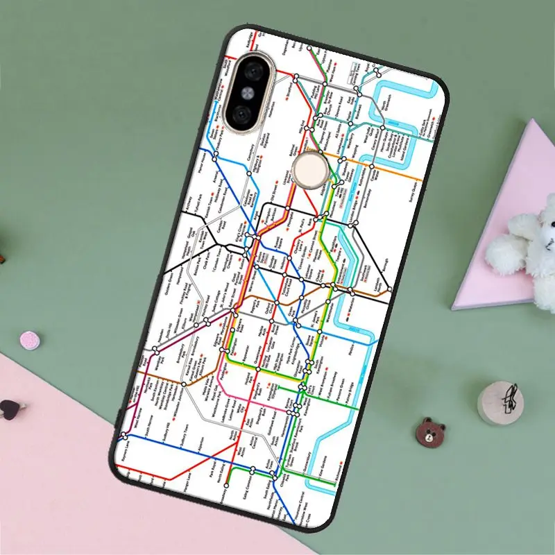 London Underground Tube Map Case For Redmi Note 11 10 9 Pro 10S 9S 8T 7 8 Cover 9C 9T 9A | Мобильные телефоны и