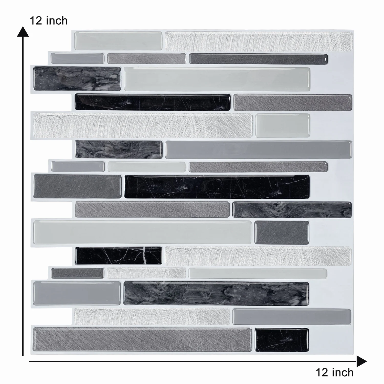 

EasyKing Bathroom Stickers Waterproof And Splash Proof Backsplash Striped Three-Dimensional Wall Stickers Easy To Install/Cut