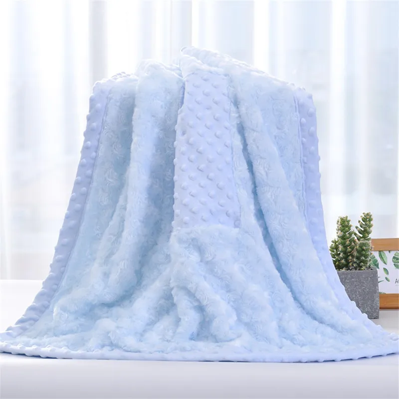 

Двухслойное стеганое пушистое теплое детское одеяло, пушистое розовое 3D розовое мягкое детское Пеленальное Одеяло для новорожденных, оригинальный ковер для детской коляски