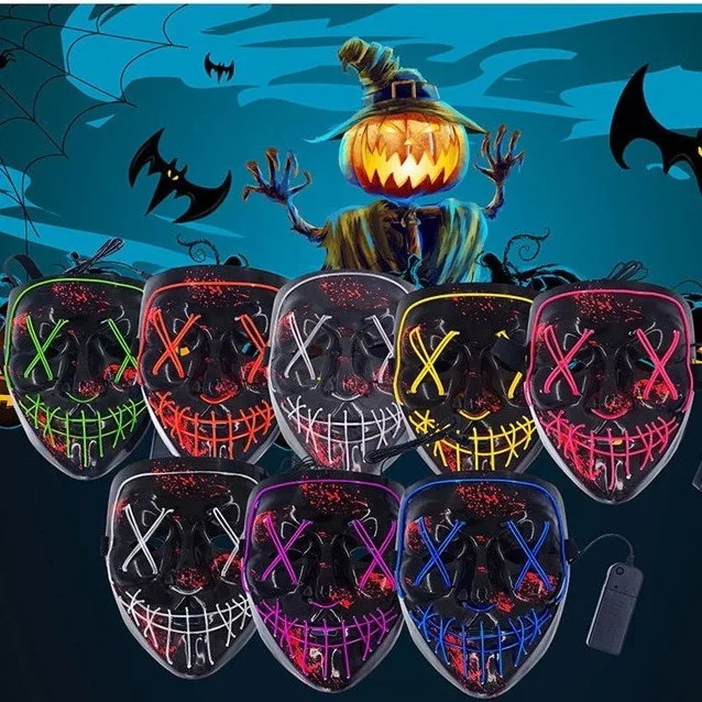 Светодиодная маска для туши на Хэллоуин диджейский светильник Вечерние Маски