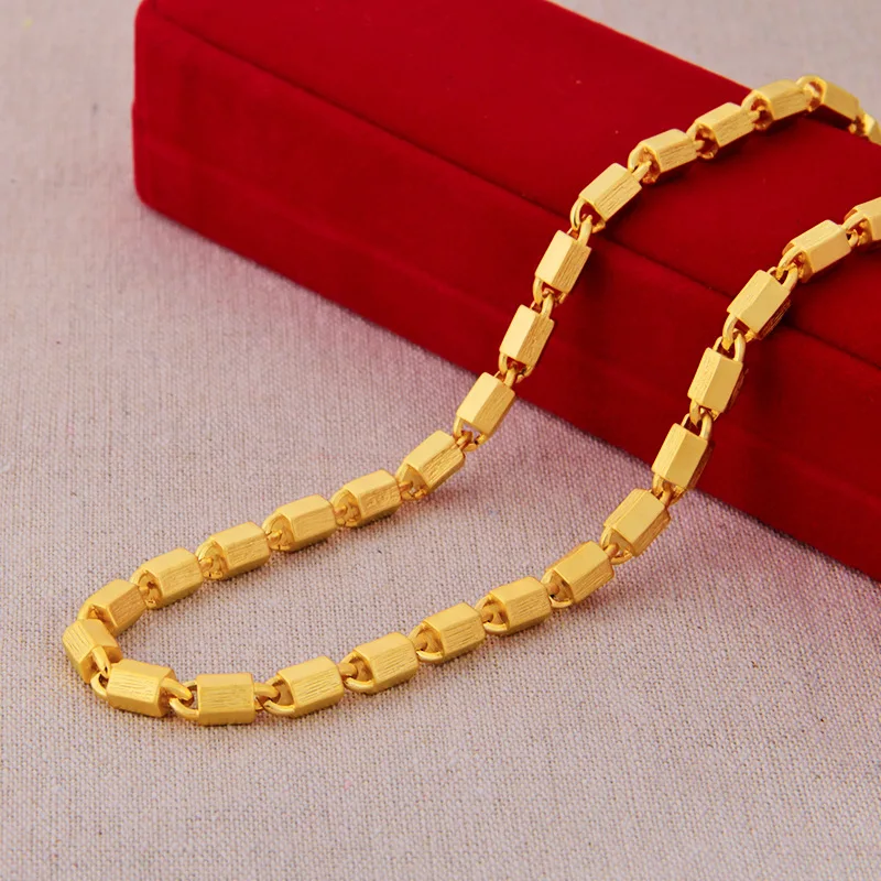 24K позолоченное ювелирное ожерелье для мужчин изящное изделие Femme Collares Mujer Naszyjnik