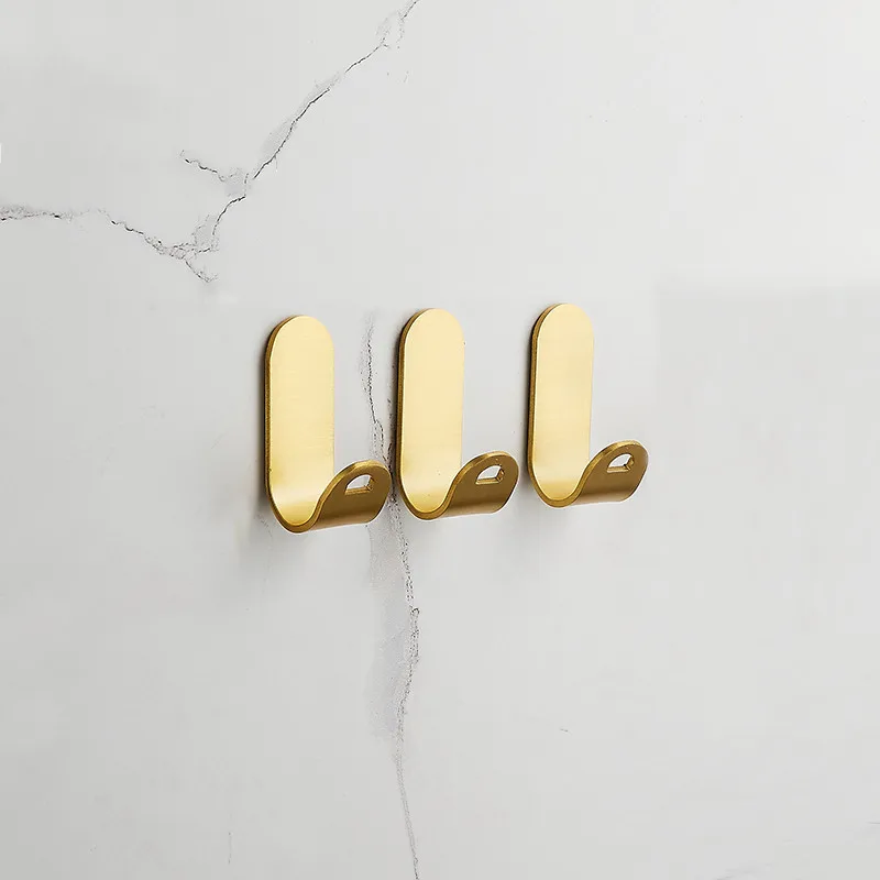 

3PCS Golden Robe Hooks Space Aluminum Bathroom Accessories Bath Towel Hook Door Clothes Coat Hanger Home Decor Storage Hook