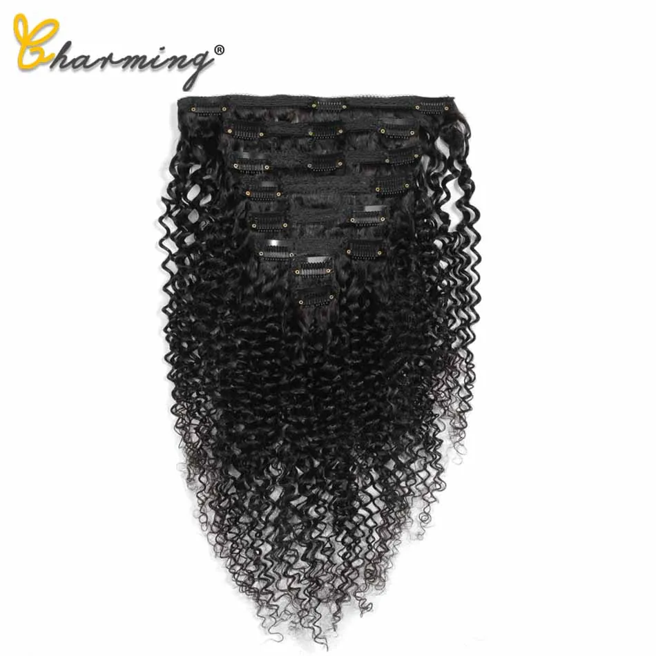 Очаровательные бразильские Кудрявые Волнистые волосы Remy на заколке для