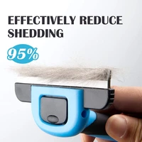 pet grooming brush effectively reduces shedding by up to 95 professional deshedding tool for dogs and cats quick release comb