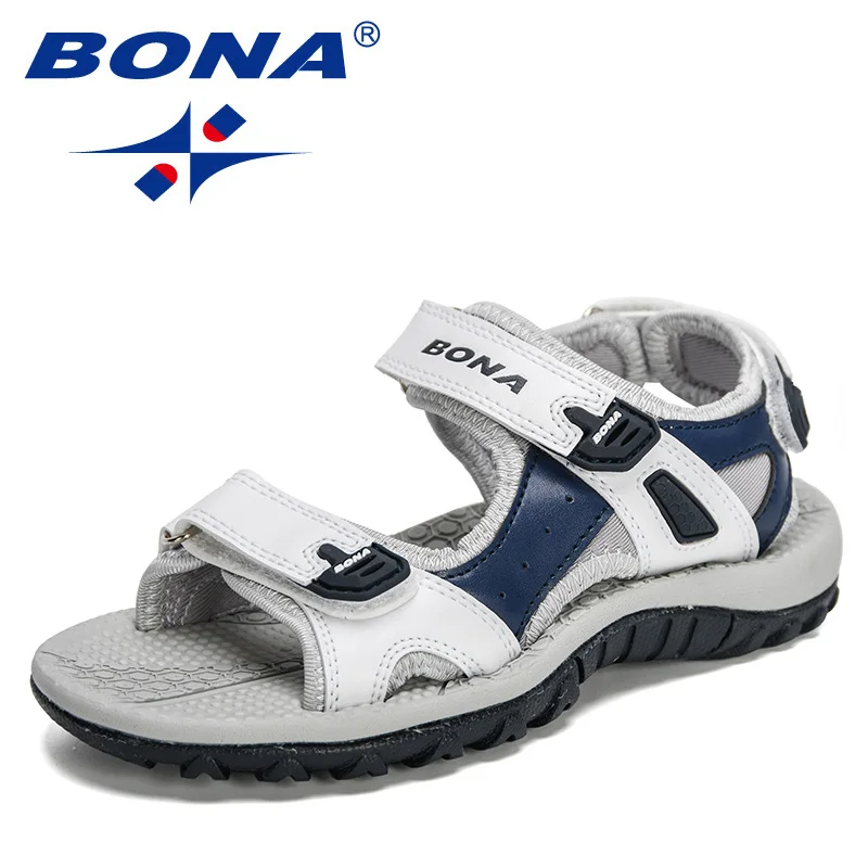 

BONA 2021 New Designers Summer Children's Sandals Boy Beach Shoes Soft Bottom Non-slip Kids Sports Sandal Leisure Footwear Comfy