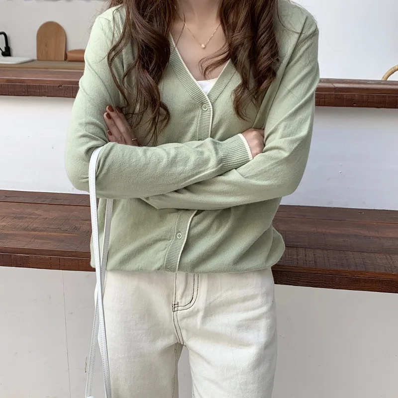 HziriP женский свитер куртка пальто новинка 2020 OL Ретро стиль базовый v-образный