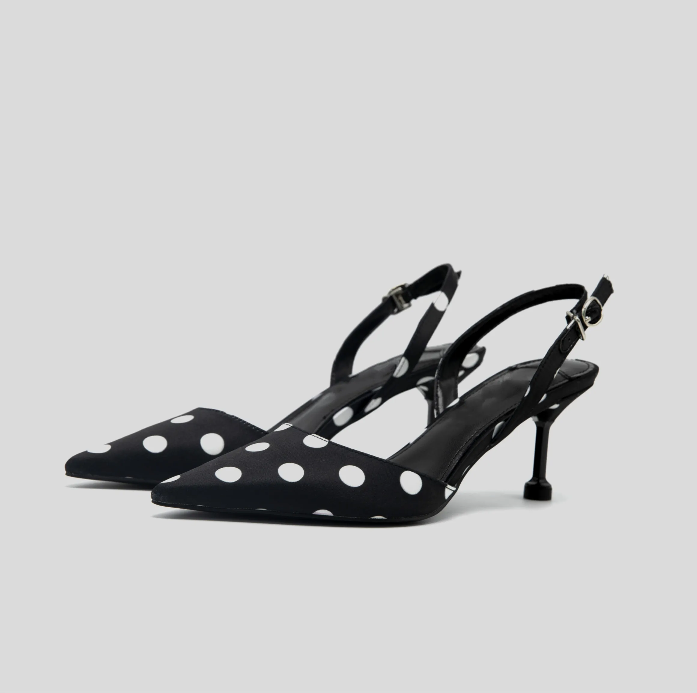 

2021 New Sexy Pointed Toe Sandals Women Fashion Polka Dot Pattern High Heels 6CM Stiletto Single Shoes 35-40