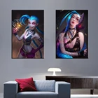 Картина по видеоигре Лига Легенд, пикантный постер Jinx, настенные наклейки, холст, художественные краски, настенные наклейки для декора гостиной