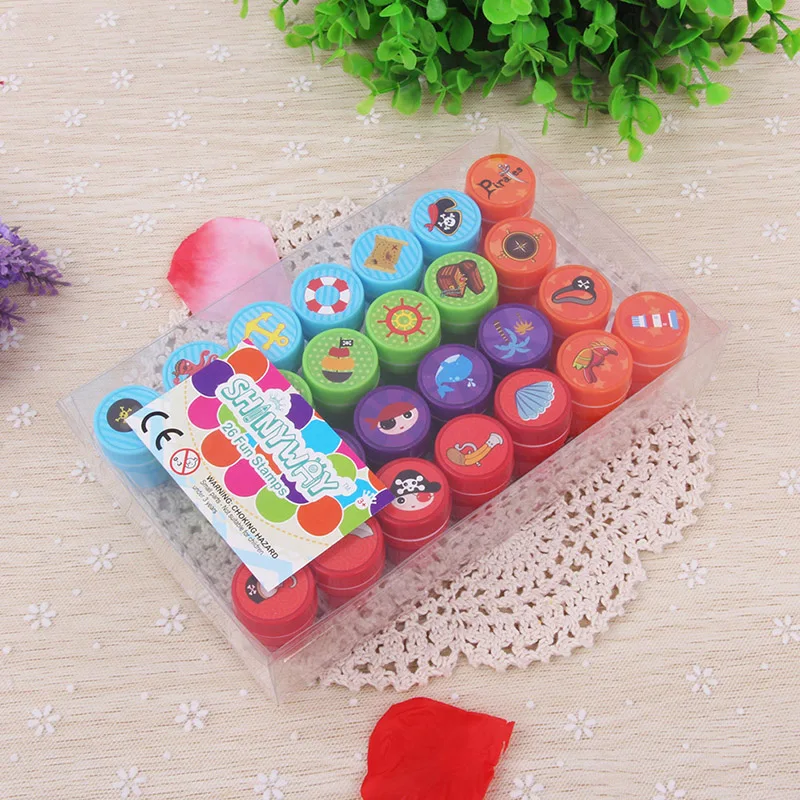 

26pcs/Set Children Toy Stamps Cartoon Animals Letters Kids Seal For Scrapbooking Stamper DIY Cartoon Stamper Toys New