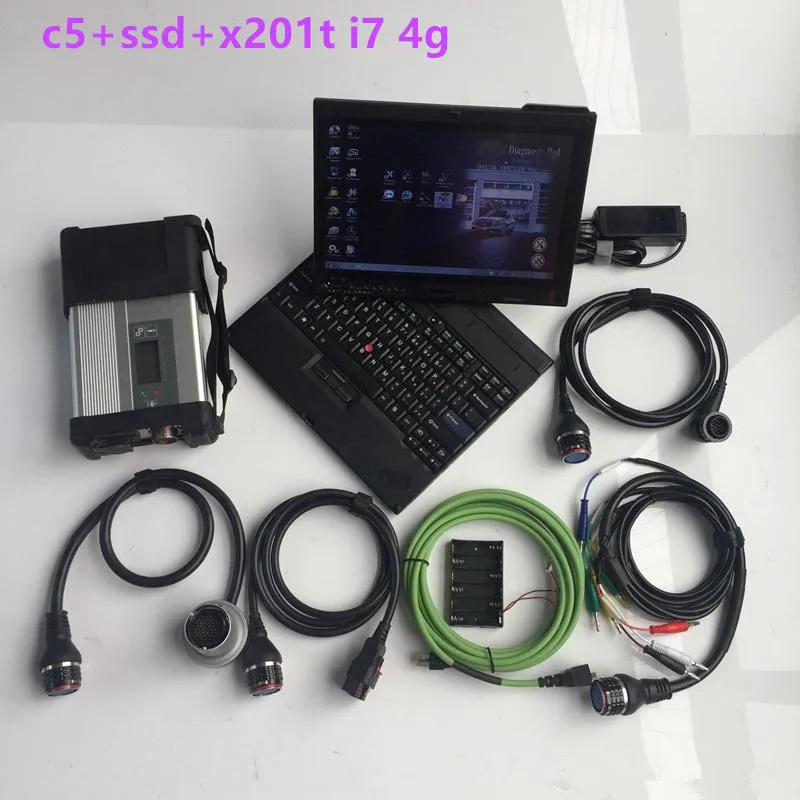 c5 with ssd x201t i7 12 звезда диагностики mb sd c5 с супер ssd hdd новейшее программное обеспечение с ноутбуком x201t i7 4g кабели полный комплект готов к использованию 12v и 24v - Цвет: c5 with ssd x201t i7