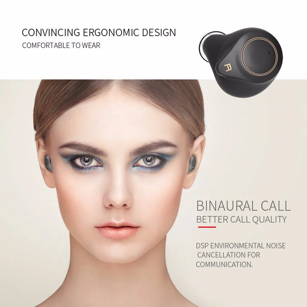 Binmer Bluetooth T1-APTX TWS True AptX BT 5.0 Wireless HD Earphone Headphones Earphones Headset-L109 | Электроника