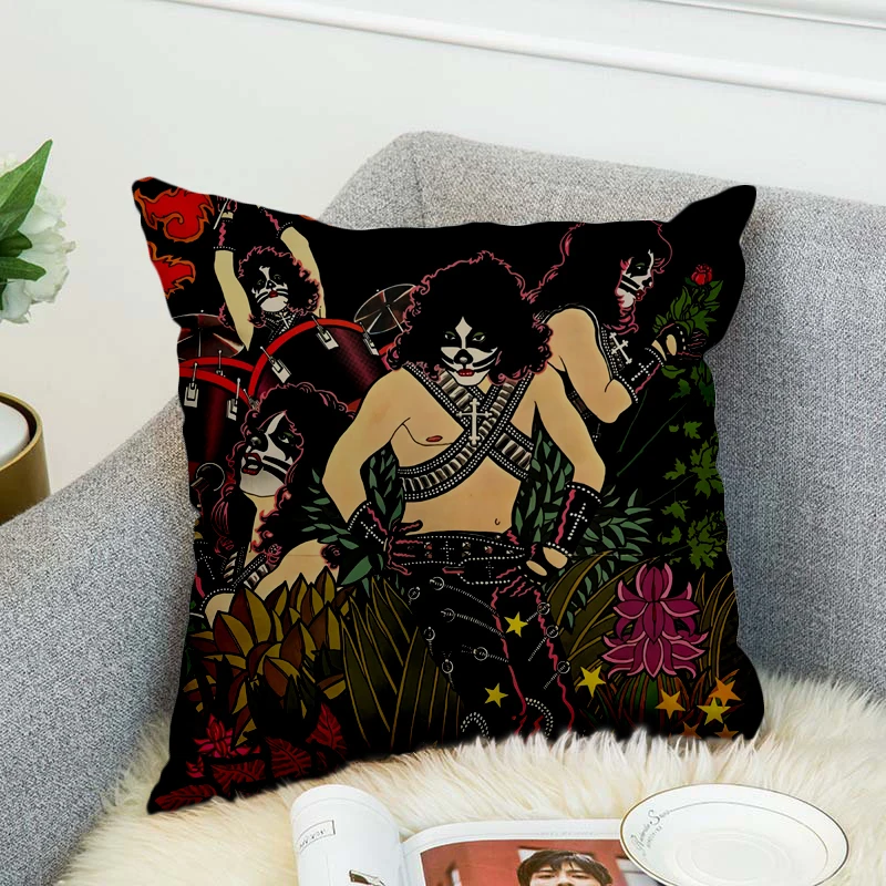 

KISS Rock & Roll All Nite Party Pillow Case Polyester Decorative Pillowcases Throw Pillow Cover style-7