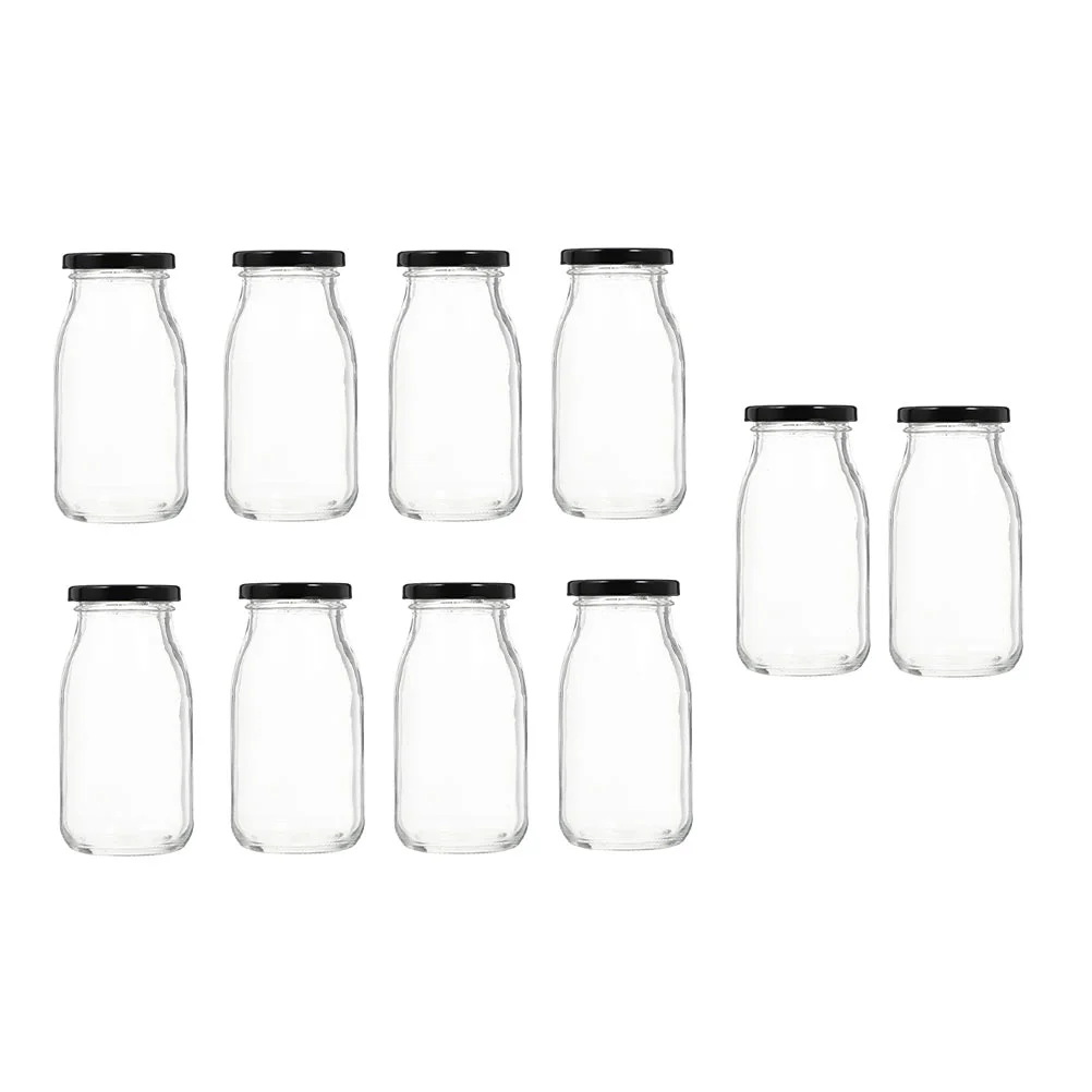 

10Pcs Portable Glass Bottles Transparent Pudding Containers Drinking Bottle