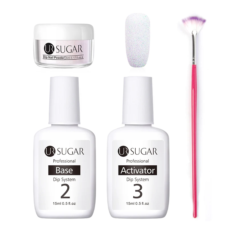 4Pcs set 2 Ur Sugar 5 мл Dip ногтей Порошковая голографическая блеск градиент Сияющий хромированный пигмент погружающийся порошок Набор для украшения ногтей DIY - Цвет: 4Pcs set 2