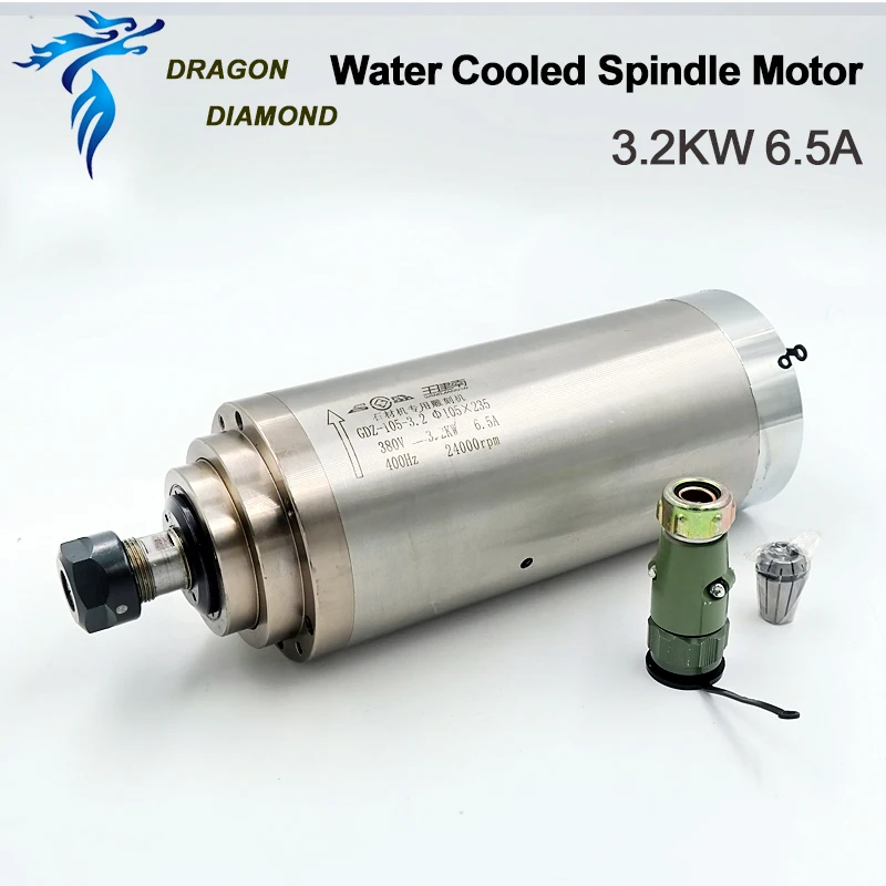 105 кВт 235x220 мм ER20 Spindle24000rpm мотор шпинделя с водяным охлаждением Гравировальный фрезерный шпиндель AC 380 в/в для деревообрабатывающего станка