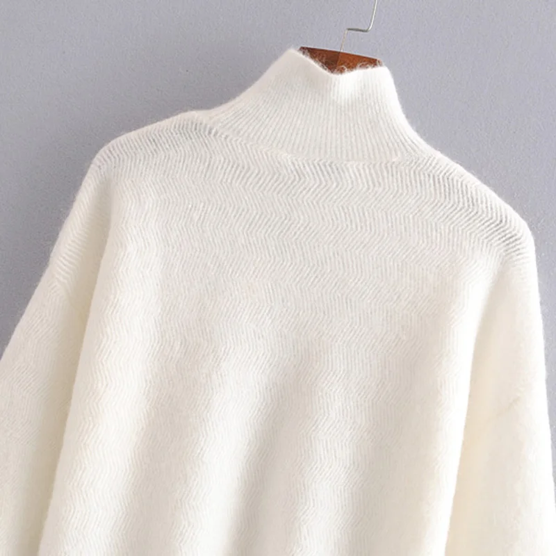 AGong Solid Turtleneck Sweaters Women Fashion Soft Slim Sweater Elegant Lantern Sleeve Female Ladies KD | Женская одежда