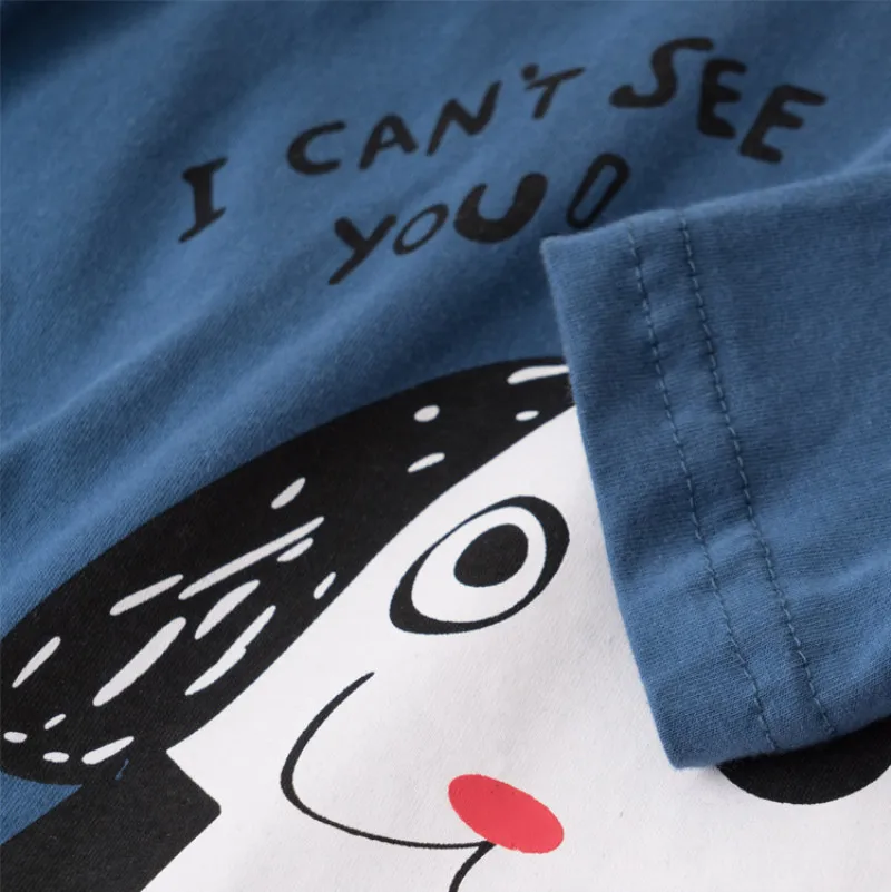 Детская хлопковая рубашка с длинным рукавом круглым вырезом | Мать и ребенок